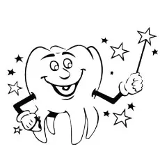 Dental tooth fairy coloring page
