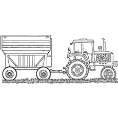 The tractor with crane coloring pages