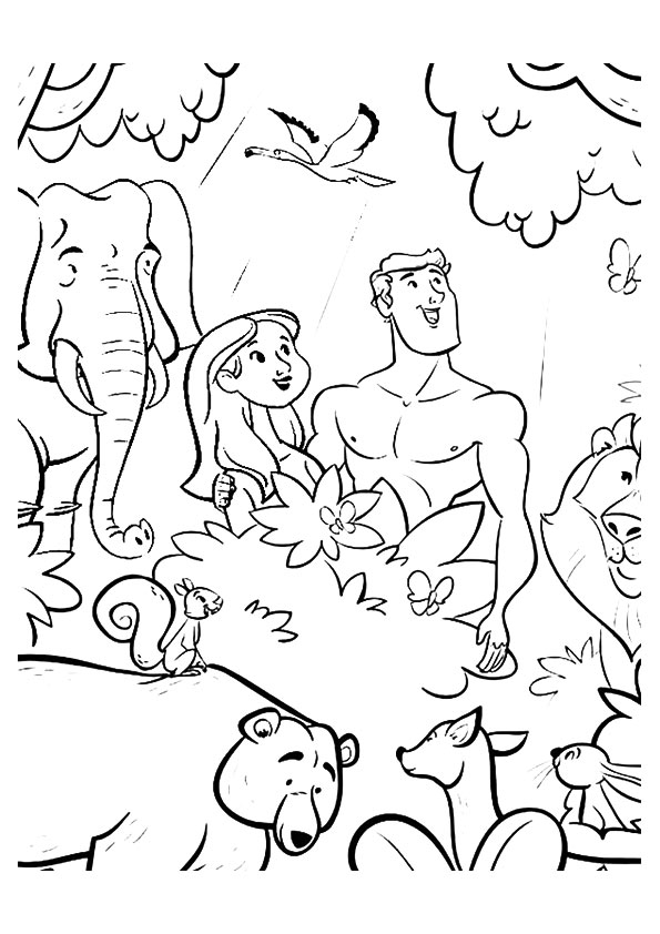 The-adam-and-eve-with-animals