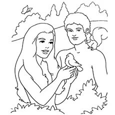 Garden of Adam and Eve coloring pages