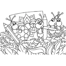 Ant bug coloring page