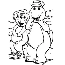 Barney and Bj, Barney coloring page