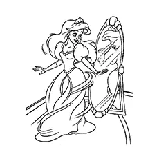 Beautifully dressed princess coloring pages