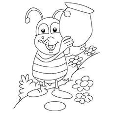 Bee bug coloring page