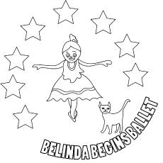 Belinda begins ballet coloring page