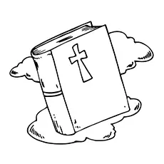 The Bible cross coloring page