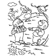 The birds playing with sister berenstain bears coloring pages