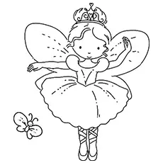 Butterfly ballerina, beautiful ballet coloring page