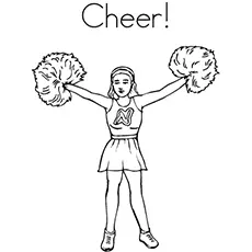 A cheery cheerleader coloring page
