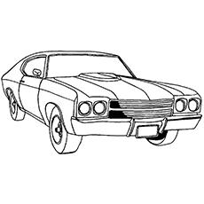 The Chevelle Malibu race car coloring page