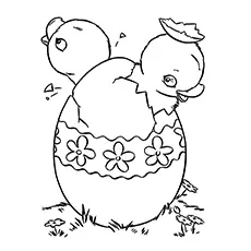 Chick in the Easter Egg Pic to Color