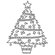 Beautiful Christmas tree coloring page