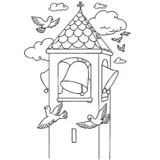 Church bells coloring page