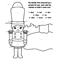 Color by number with Nutcracker coloring pages