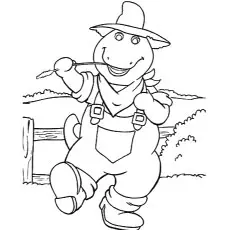 Cowboy Barney coloring page