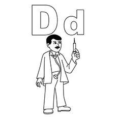 Letter d for doctor coloring page