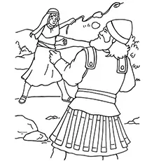 David Throwing the Stones Coloring Pages