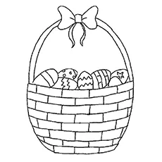 Basket Full of Easter Egg Picture to Color