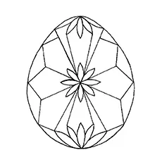 Easter Egg in Diamond Shape Coloring Page