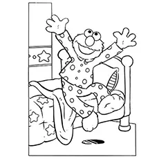 Getting out of bed cute elmo coloring pages