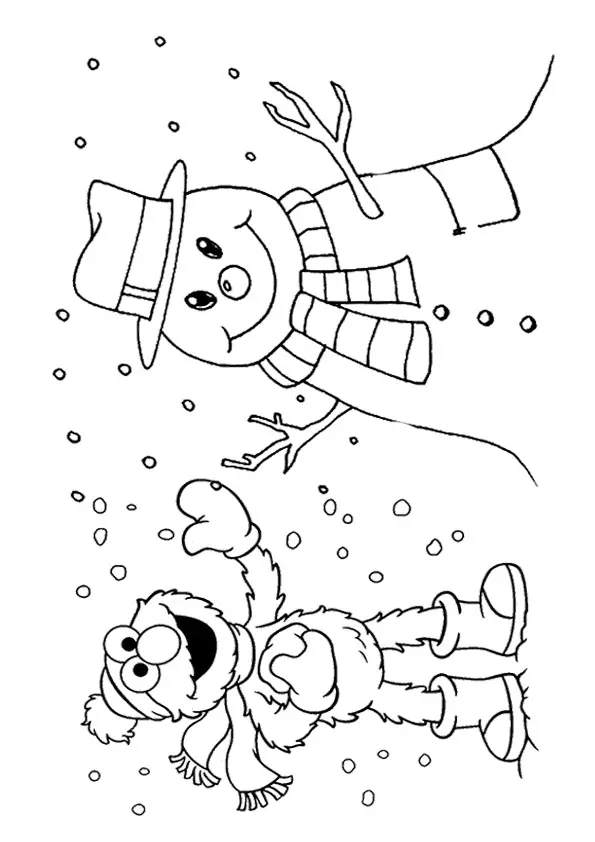 The-elmo-with-snowman