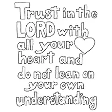 The faith and trust Bible verse coloring page
