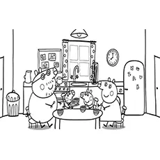 Family of peppa pig coloring pages