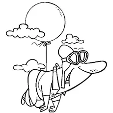 Float with balloon coloring page
