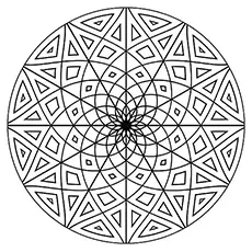 Flower circle shape geometric coloring pages