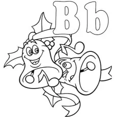 Fun with alphabet, cute bells coloring page