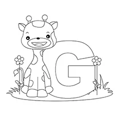 Letter g for giraffe coloring page