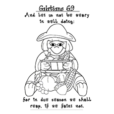 The Galatians Bible verse about weariness coloring page