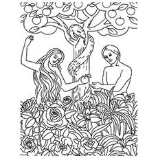 Garden of Eden, Adam and Eve coloring pages