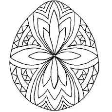 Geometric Pattern on Easter Egg Coloring Sheet to Print