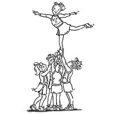 Group of cheerleaders coloring page