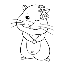 The hamster winking coloring pages