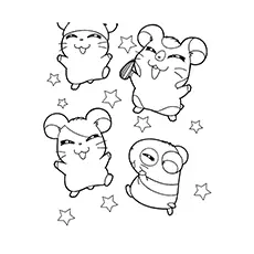 The hamsters with stars coloring pages