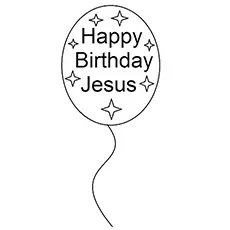 Happy Birthday Jesus balloon coloring page
