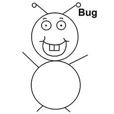 The happy bug coloring page