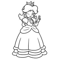 Happy Princess Peach coloring page