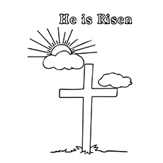 Jesus is risen from cross coloring page