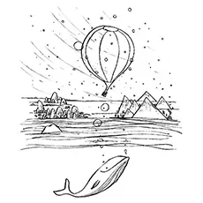 Windy day hot air balloon coloring pages