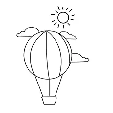 Simple image of hot air balloon coloring pages