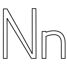 Capital and small N, printable letter N coloring pages