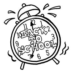 Alarm Rings as Its Back to School Time Coloring Pages