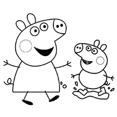 Jase little sister of peppa pig coloring pages