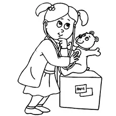 A young doctor coloring page