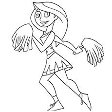 Kim as cheerleader coloring page