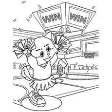 A kitty as a cheerleader coloring page
