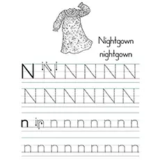 Letter N worksheet, printable letter N coloring pages
